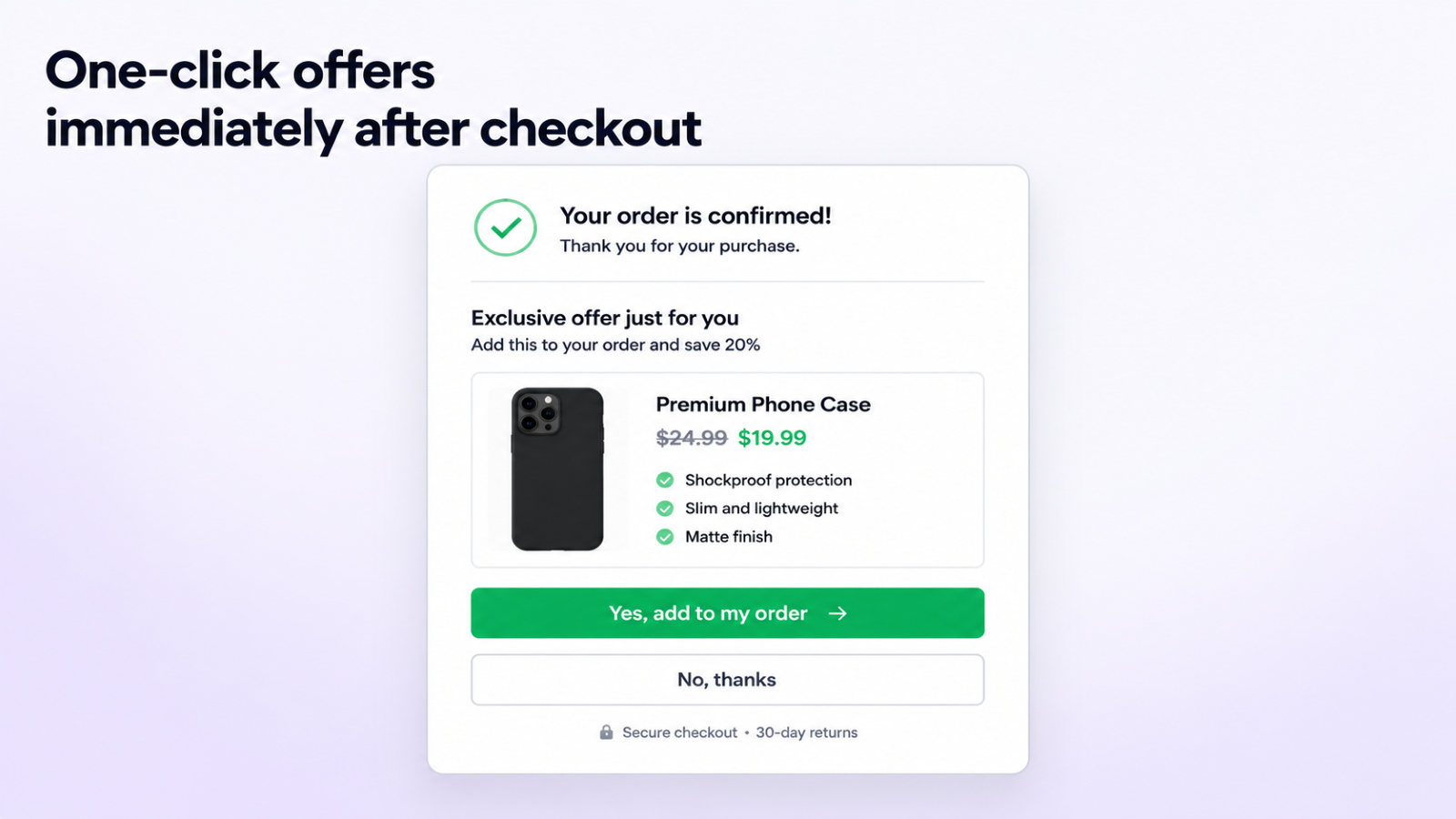OrderRise post-purchase offer storefront experience
